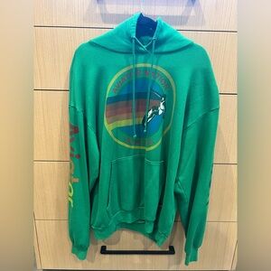 AVIATOR NATION RELAXED PULLOVER HOODIE- size large // green